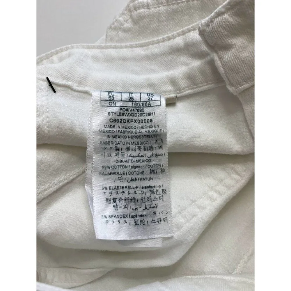 GUESS Bermuda Jean Shorts 25 White Women's Stretch Cut Off NEW‎